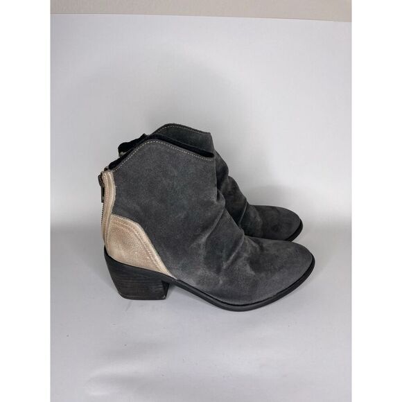 Rebels Ankle Boots Women Size 7.5 Gray Suede Heels - Picture 1 of 11